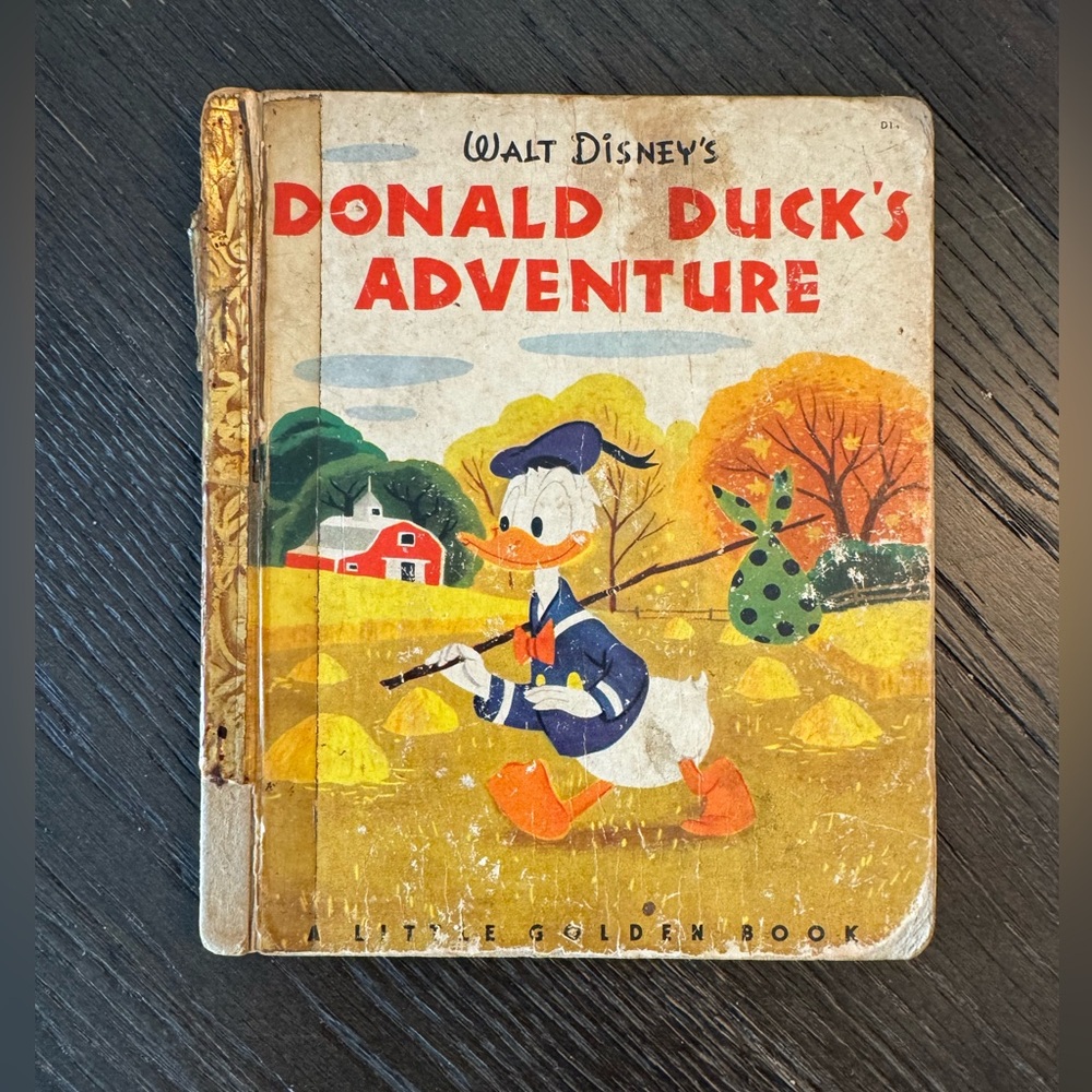 Vintage Little Golden Book “Donald Duck’s Adventure” – Walt Disney – Mid-Century